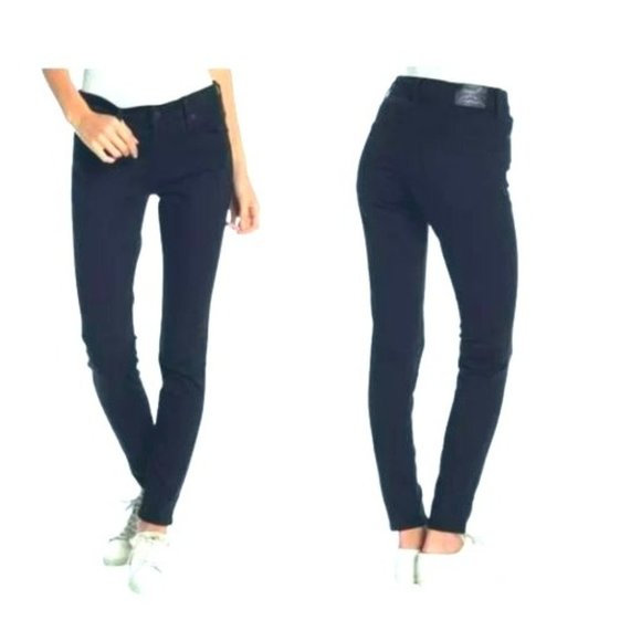 Lucky Brand Denim - Lucky Brand Brooke Legging Jean size 12 31 Dark Navy Blue Brushed Sateen Velvet